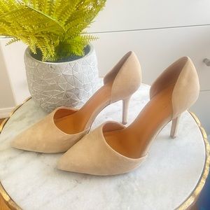 J Crew size 7 tan suede d’orsay pumps